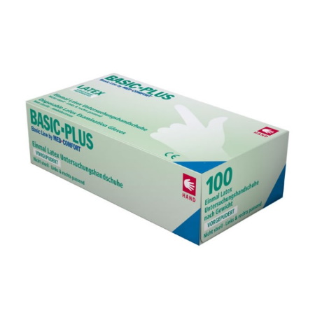 ALFACARE - BASIC PLUS Εξεταστικά Γάντια Latex με Πούδρα Small - 100τεμ.